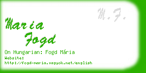 maria fogd business card